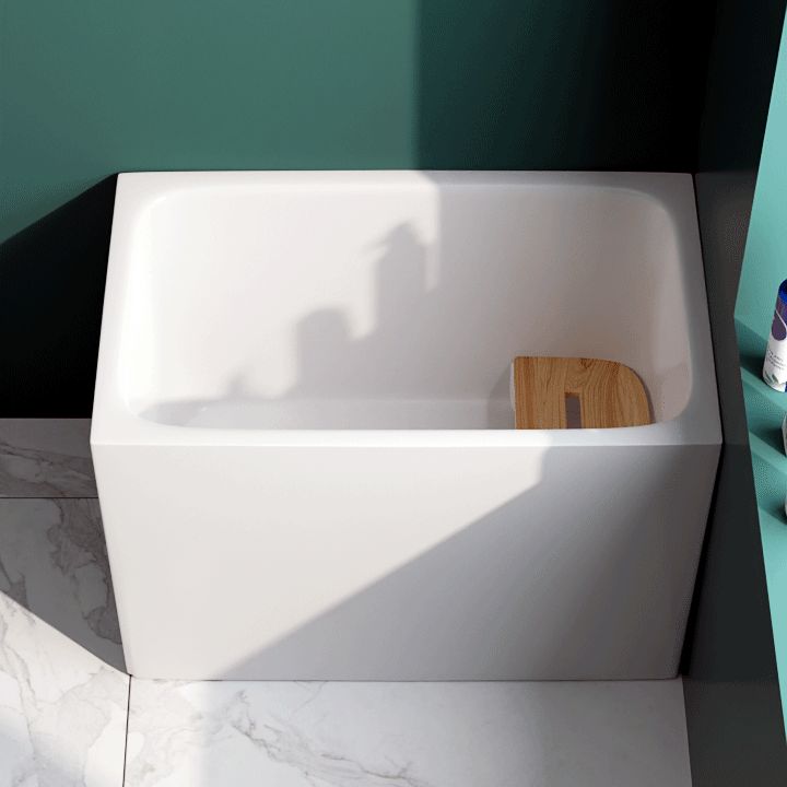 Modern Rectangle Acrylic Bathtub Freestanding Bathtub with Drain Bath Tub(without Plank)