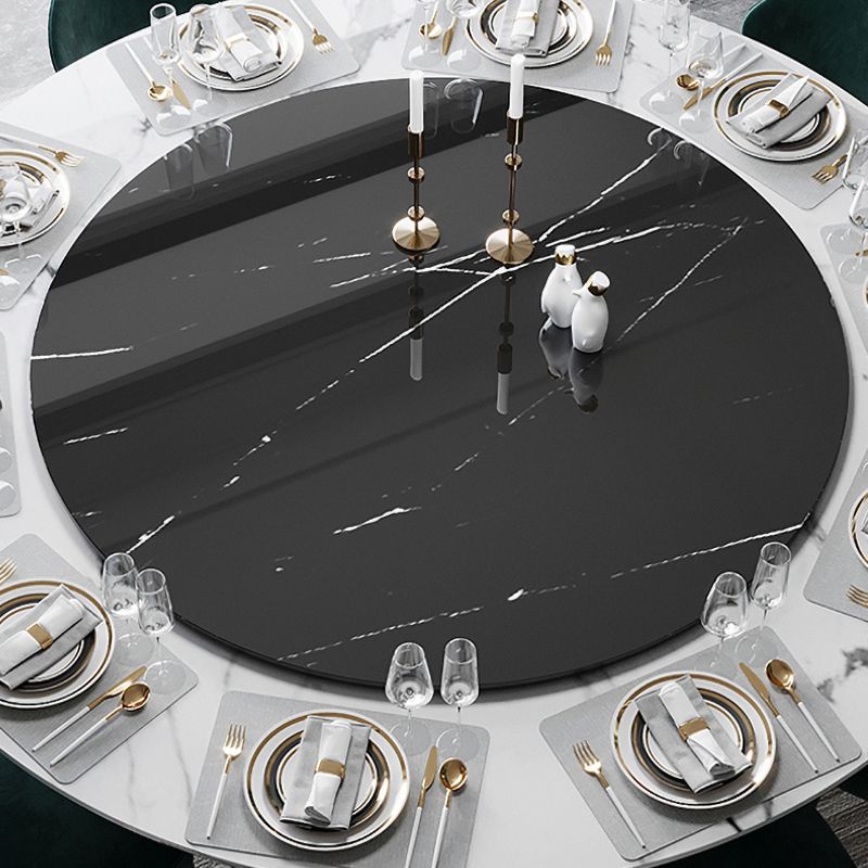 Ronde marmeren eettafel traditionele luxe eetkamercollectie met voetstukbasis