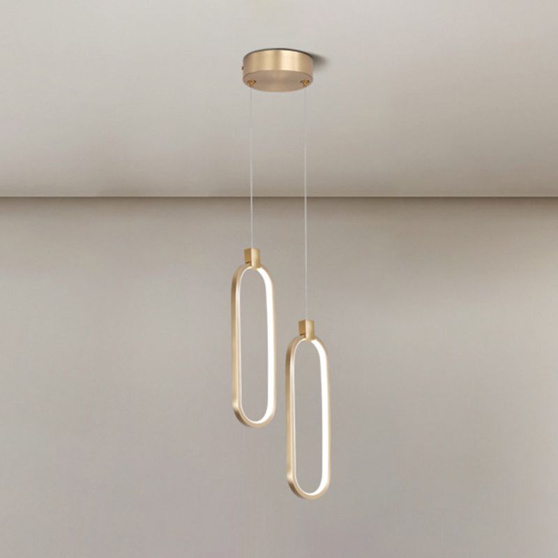 Modern Style Hanging Light Fixture Strip Shape Pendant Light with Silica Gel Shade