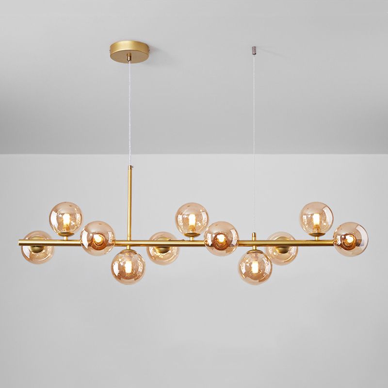 Spherical Glass Island Chandelier Light Nordic Style Chandelier Lighting Fixture