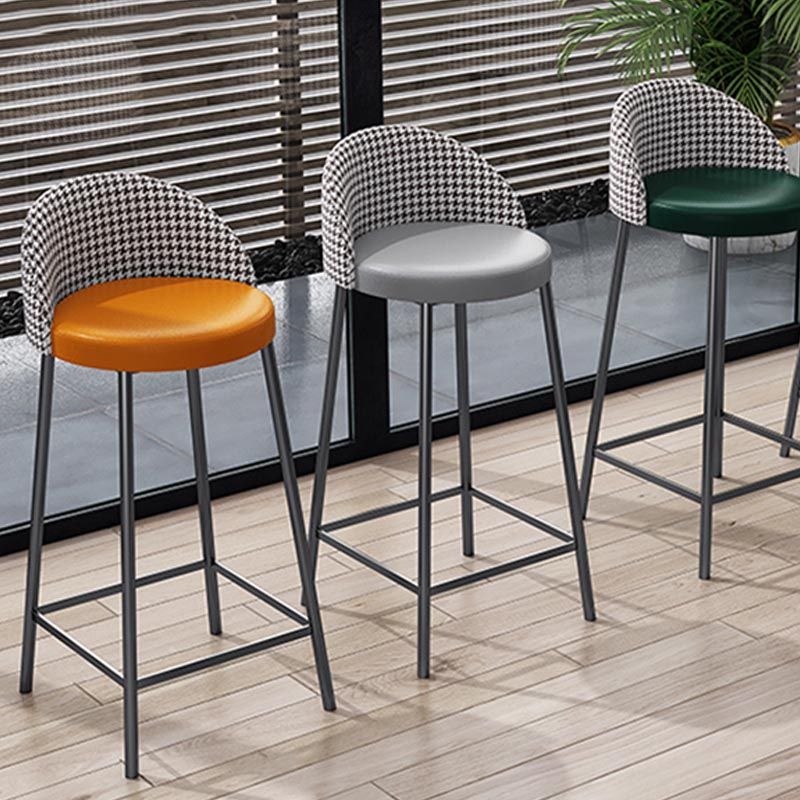 Contemporary Home Footrest Barstool Matte Finish Upholstered Stool