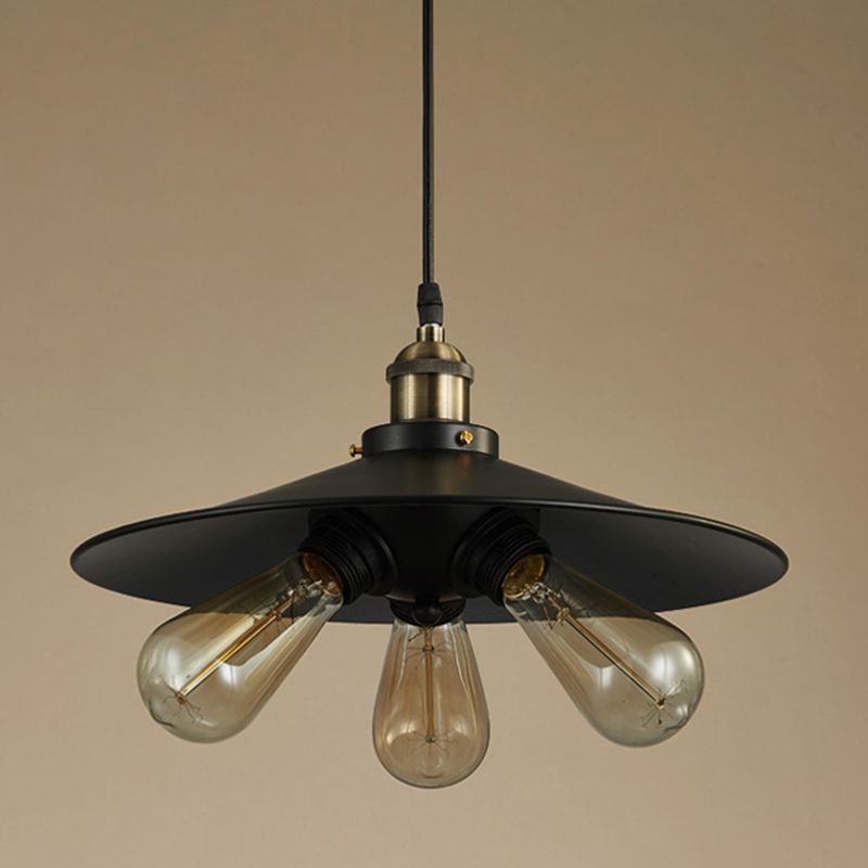3 Lights Saucer hanglampen retro industrieel metalen plafondarmatuur voor coffeeshop