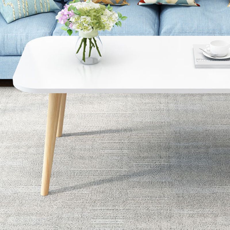 Modern 15.74" H Rectangle Coffee Table Wooden 4 Legs Cocktail Table