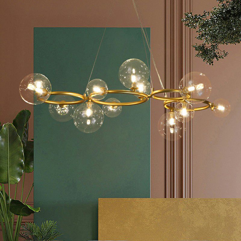 Circles Hanging Chandelier Nordic Style Glass Bedroom Suspended Lighting Fixture