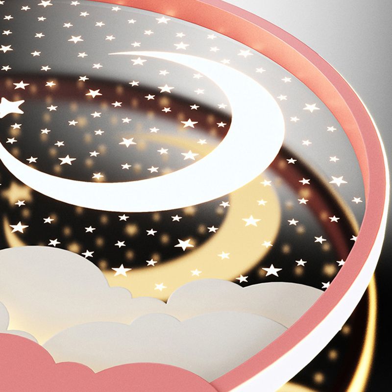 1 Light Circular Flush Mount Contemporary Metal Ceiling Light Fixture