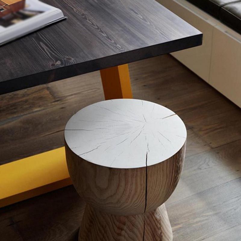 Metal Industrial Rectangle Dining Table for Home Pine Wood Top Table with Sled