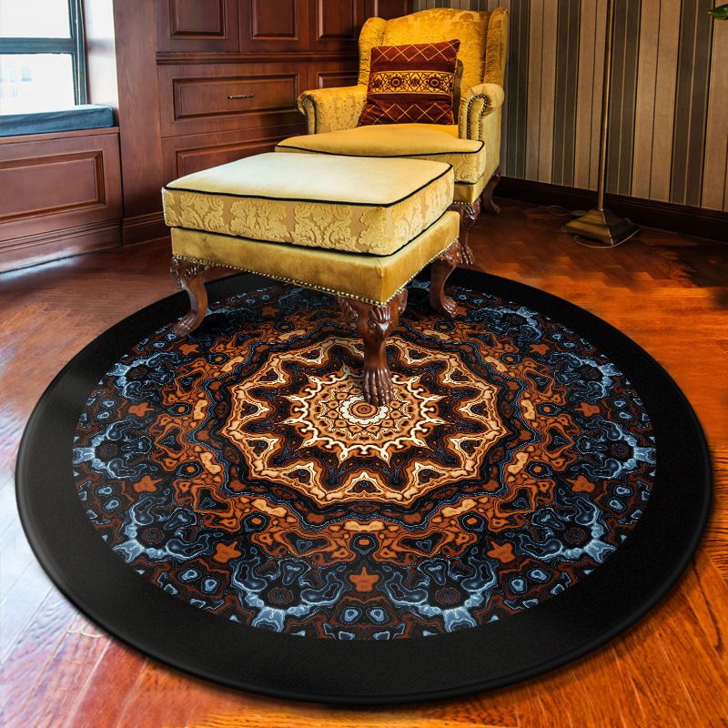 Multi Colored Flower Rug Polypropylene Moroccan Carpet Anti-Slip Backing Washable Stain Resistant Rug for Bedroom
