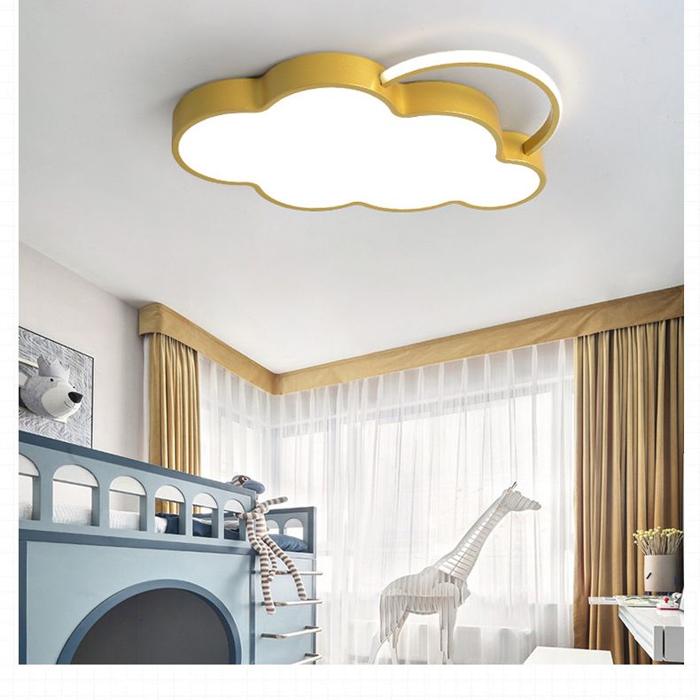 Nordic Style Metal Flushmount Ceiling Lamp Cloud Shape LED Flush Mount Lighting for Kids Bedroom