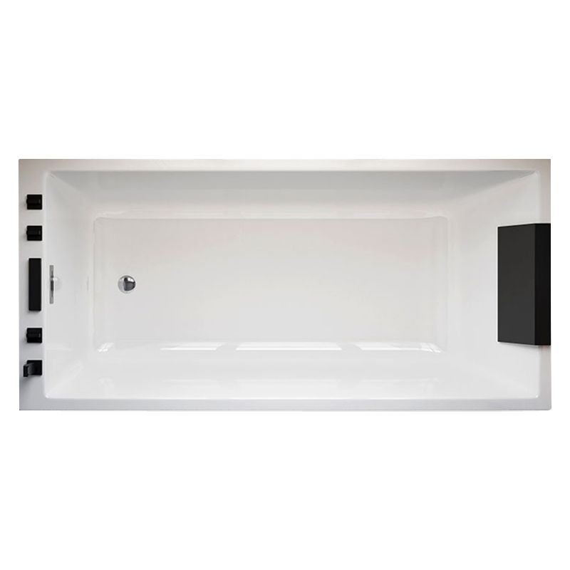 Rectangle Acrylic Soaking Bathtub Contemporary White Drop-in Bathtub
