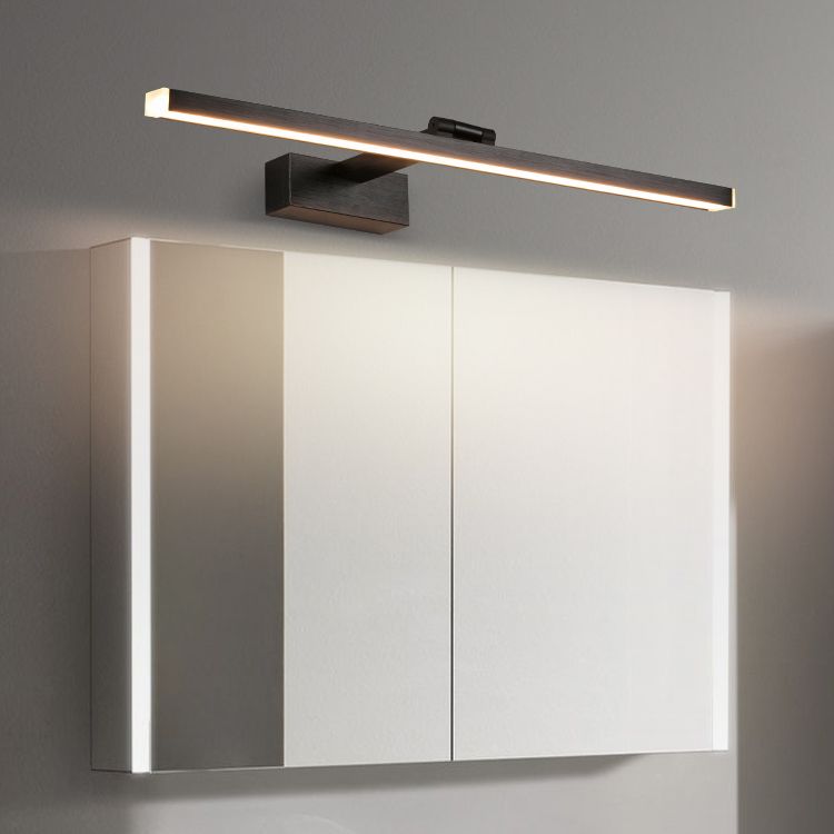 Black Mirror Front Light Modern LED Vanity Light with Plastic Shade for Bathroom