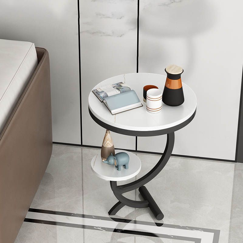 23.6" Tall Modern Style Sofa Side Accent Table Metal Abstract End Table