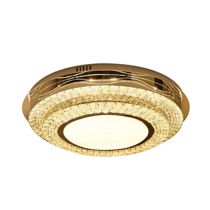 Modernist Round Flushmount Lighting Smusso Crystal LED Camera Scarico Lampada in Stainless - Acciaio