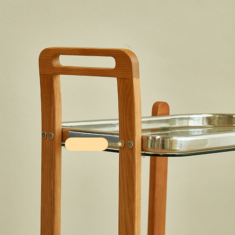 Contemporary Glass Top End Slide Table Geometric 4 Legs Side Table