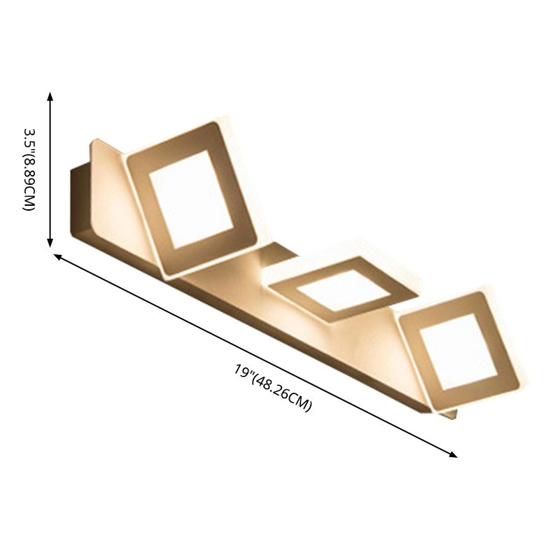Minimalismo LED Baño Tocador de tocador Acrílico Forma cuadrada Lámpara de pared de tocador