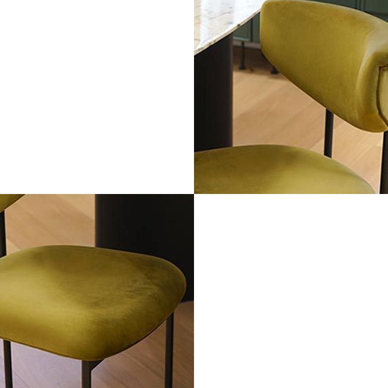 Chaise d'appoint de salle à manger noire de cuisine contemporaine, chaise d'appoint de salle à manger à dossier ouvrant en métal