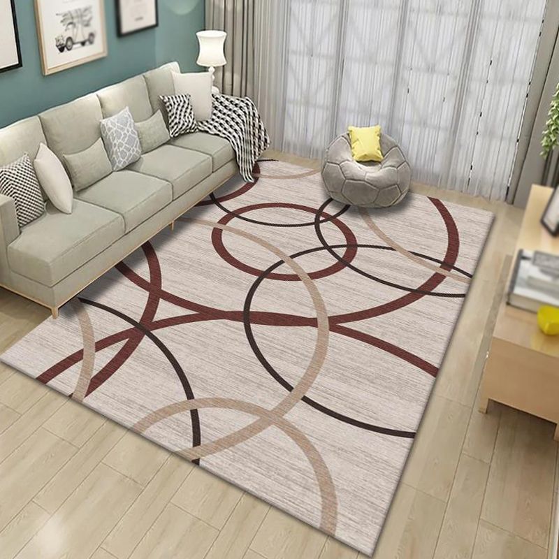 Contemporary Indoor Rug Trendy Area Carpet Polyester Stain Resistant Rug for Living Room