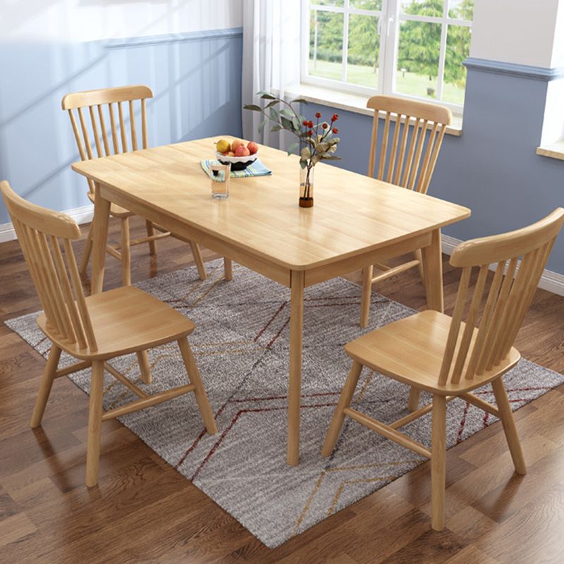 Rubberwood Dining Table Modern Rectangle Dining Table for Kitchen