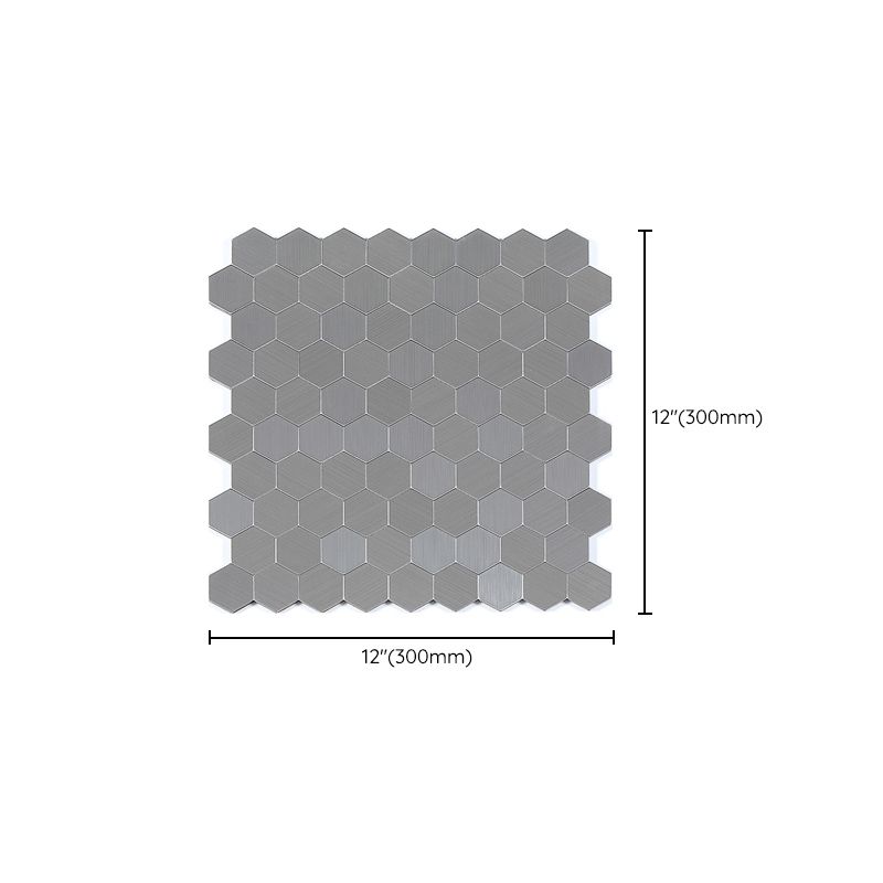 Subway Tile Wallpaper Contemporary Peel and Stick Wall Tile with Metal Look