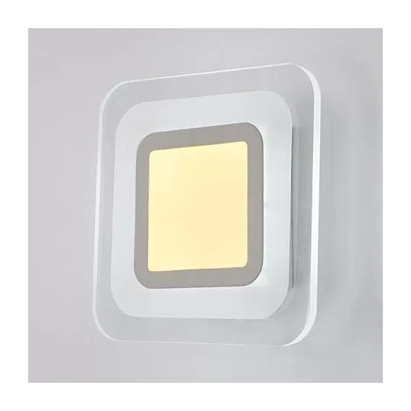 White Slim Square LED Wall Sconce Simple Style Acrylic Wall Light for Stair