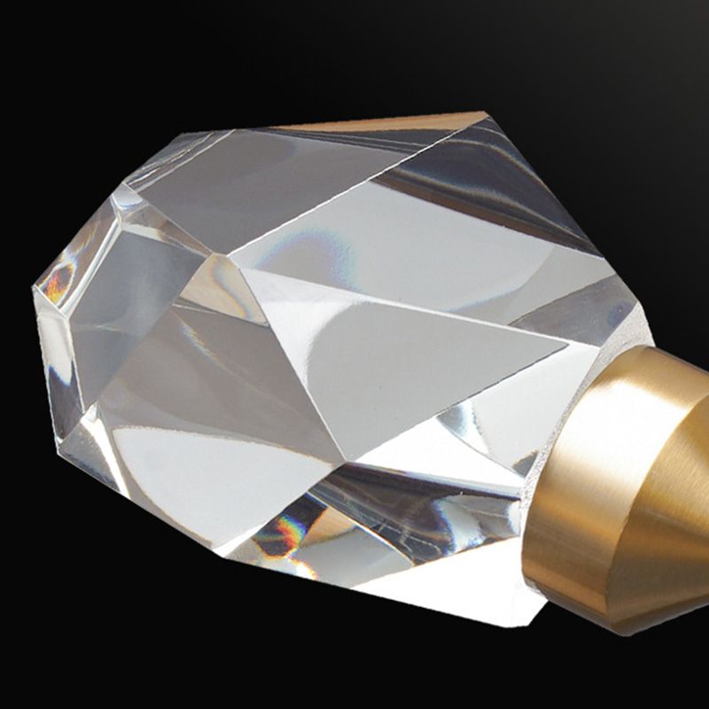 Contemporary Tapered Flush Light Fixture Crystal Flush Mount Ceiling Fixture in Gold