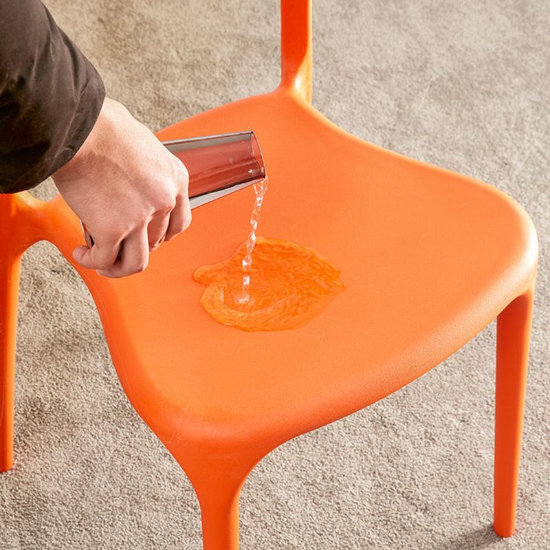 Modern Plastic Dining Chair Open Back Arm Chair for Dining Room