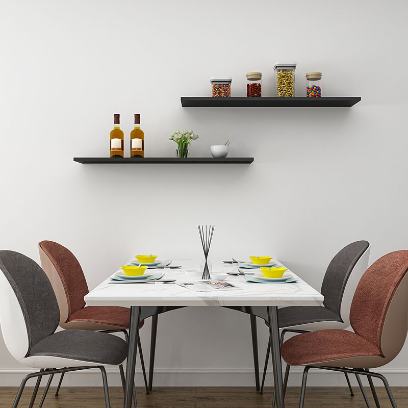 Contemporary Wood Bookshelf Closed Back Wall Mounted Bookcase for Office