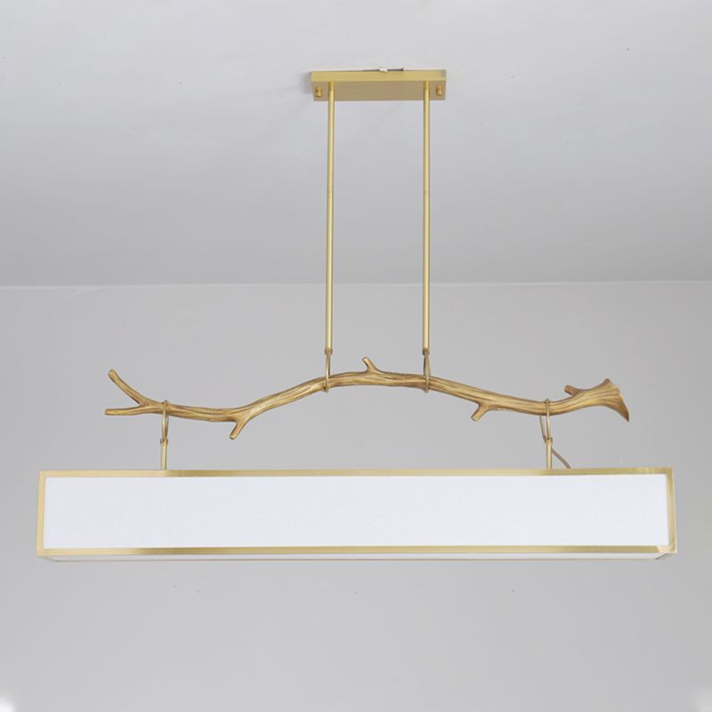 Accesorio de iluminación de la isla rectángulo metal moderno luz colgante de luz individual