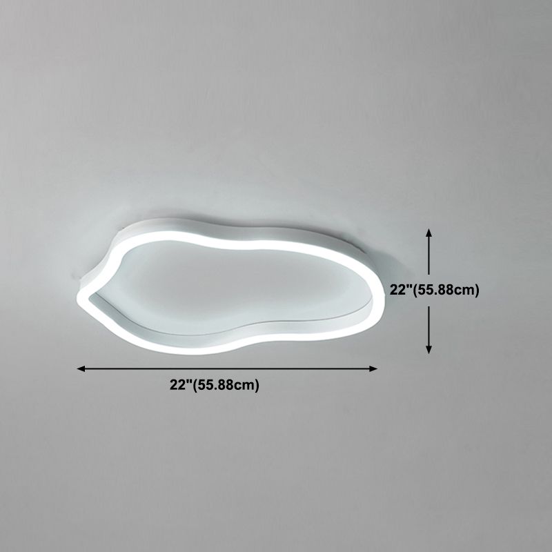 Plafonnier encastré en métal de forme unique, style moderne, éclairage encastré à 1 lumière en blanc