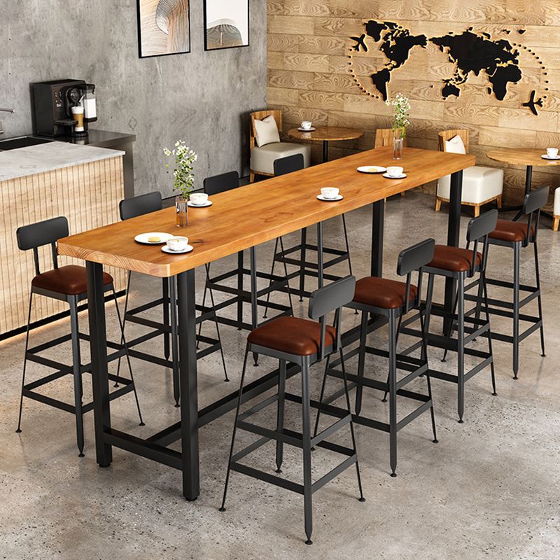 1/9 Pieces Bar Stool and Table Set Rectangular Pub Table Set