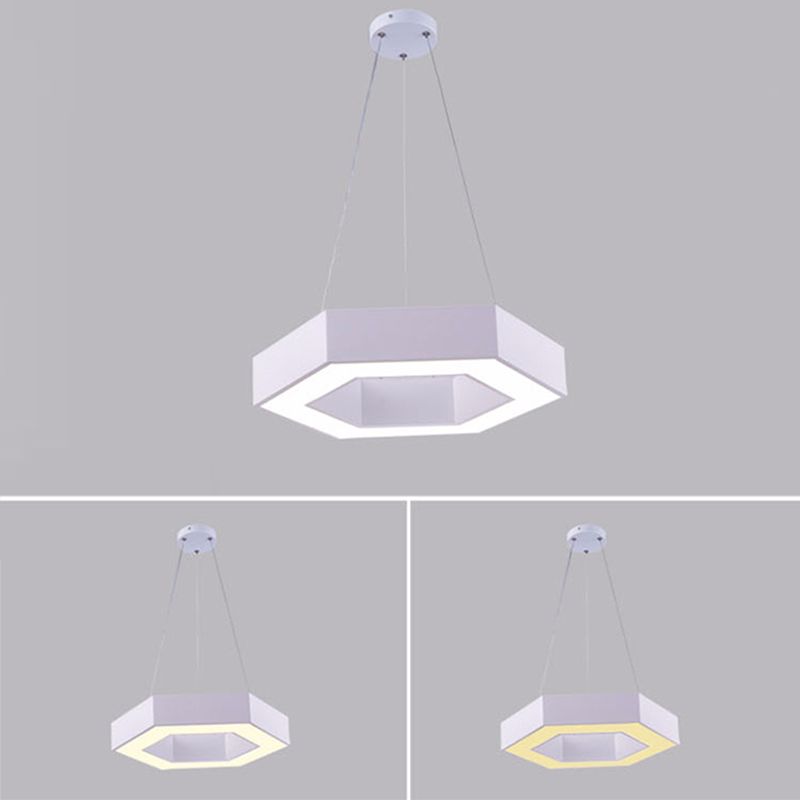 Office Flur LED Anhänger moderner Stil hängendes Licht mit sechseckiger Acrylschatten