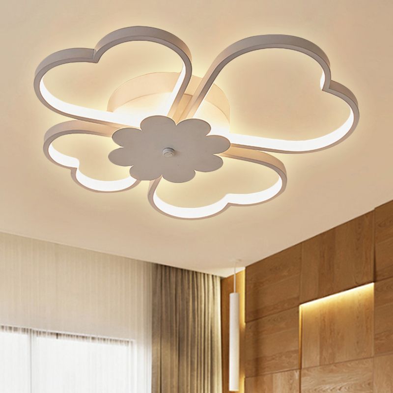 Light de plafond blanc / brun simplicité de 19,5 "/23,5" LED à chasse acrylique à LED LAMPE CHAUDE / BLANC / NATUREL