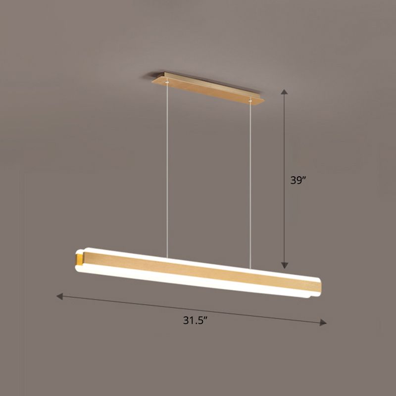 Linear Acrylic Hanging Light Fixture Minimalistic LED Island Pendant for Dining Room