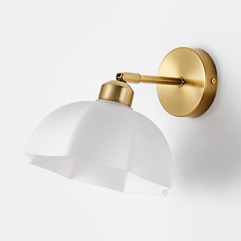 Nordic Style Wall Light Dome Shape Wall Lamp with Glass Shade for Living Room