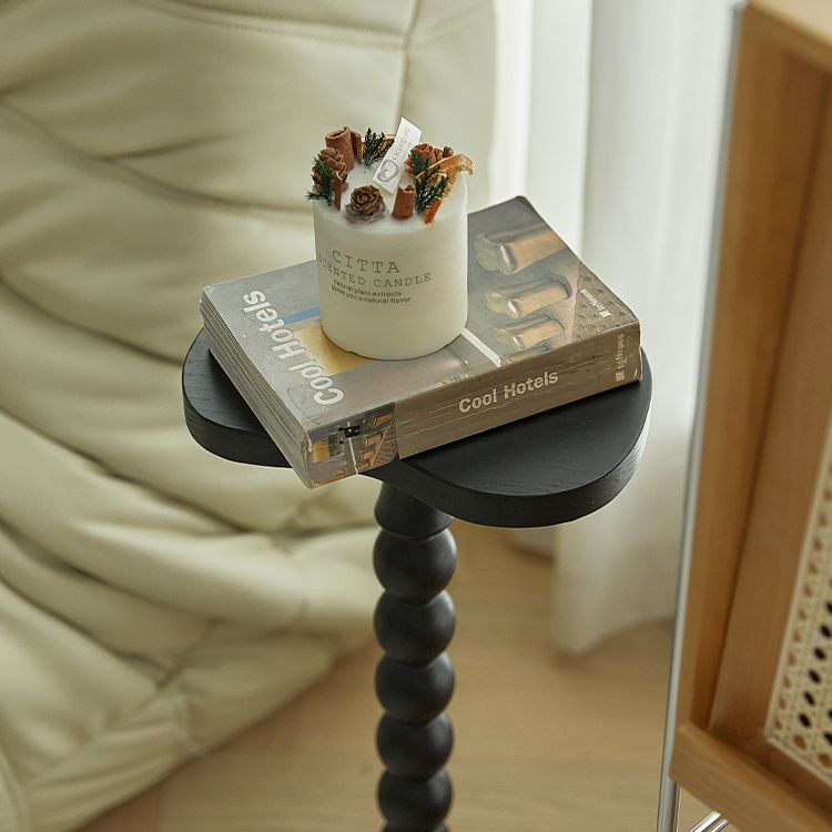 Traditional Wood End Table Sled Black/Brown Side End Snack Table