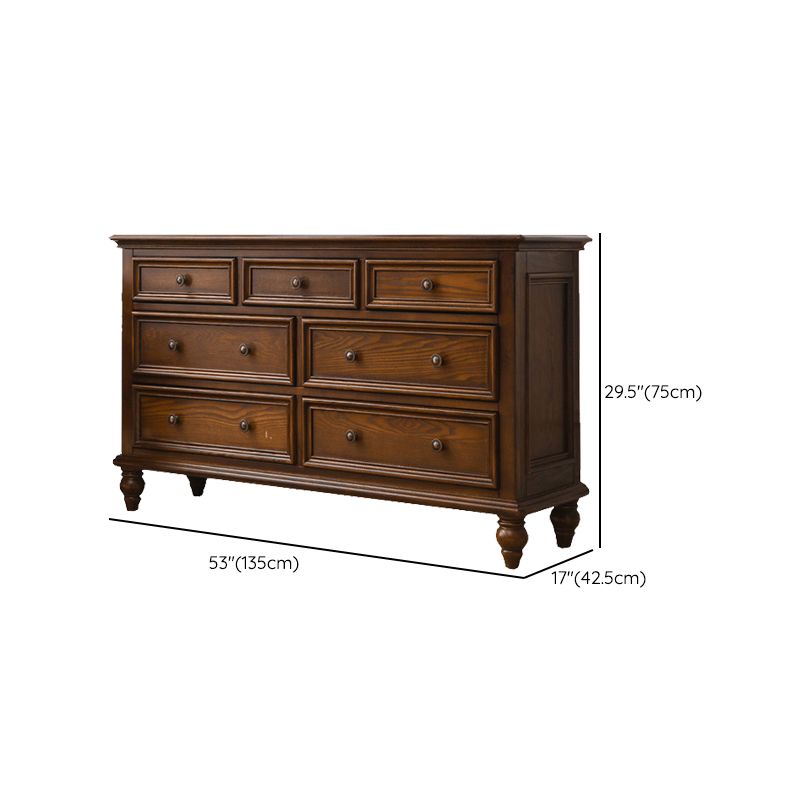 Solid Wood Traditional Storage Chest Dresser with 3/4/5/6/7/8/9/10 Drawers