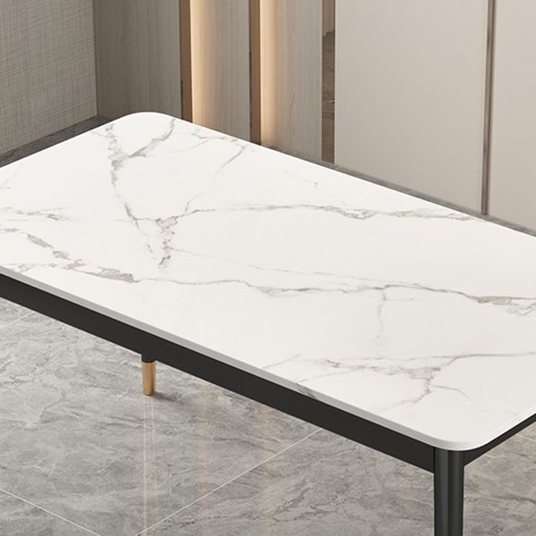 Sintered Stone Dining Table Traditional Luxury 4 Legs Table with Metal Base