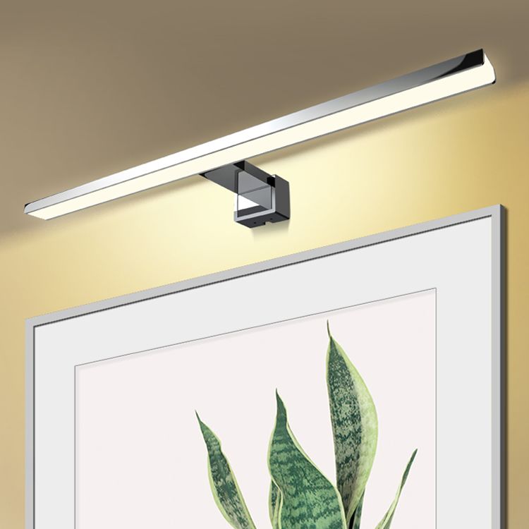 Chrome rechthoekige ijdelheid Lichte armatuur Moderne metalen LED -wandmontage Licht voor bad