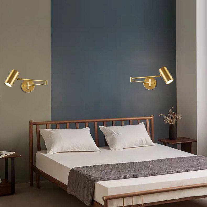 Luces de montaje de pared metálica de brazo columpio Estilo moderno Luces de pared de 1 luces de 1 luces