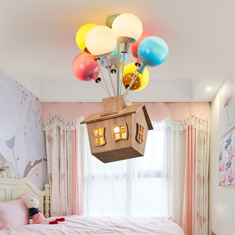 Kleurrijke metalen plafondlamp creatieve ballon moderne semi-inbouwlamp voor kinderkamer