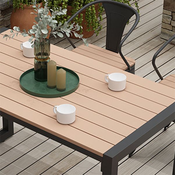 Modern Style 1/3/5/7 Pieces Metal Dining Set Reclaimed Wood Table Set for Outdoor