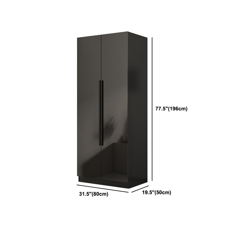 Modern Style Glass Wardrobe Black Colour Wardrobe Closet for Bedroom