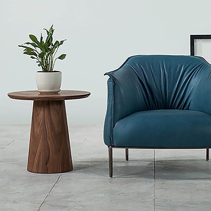End Table Solid Wood Pedestal Round Scandinavian Living Room Side Table