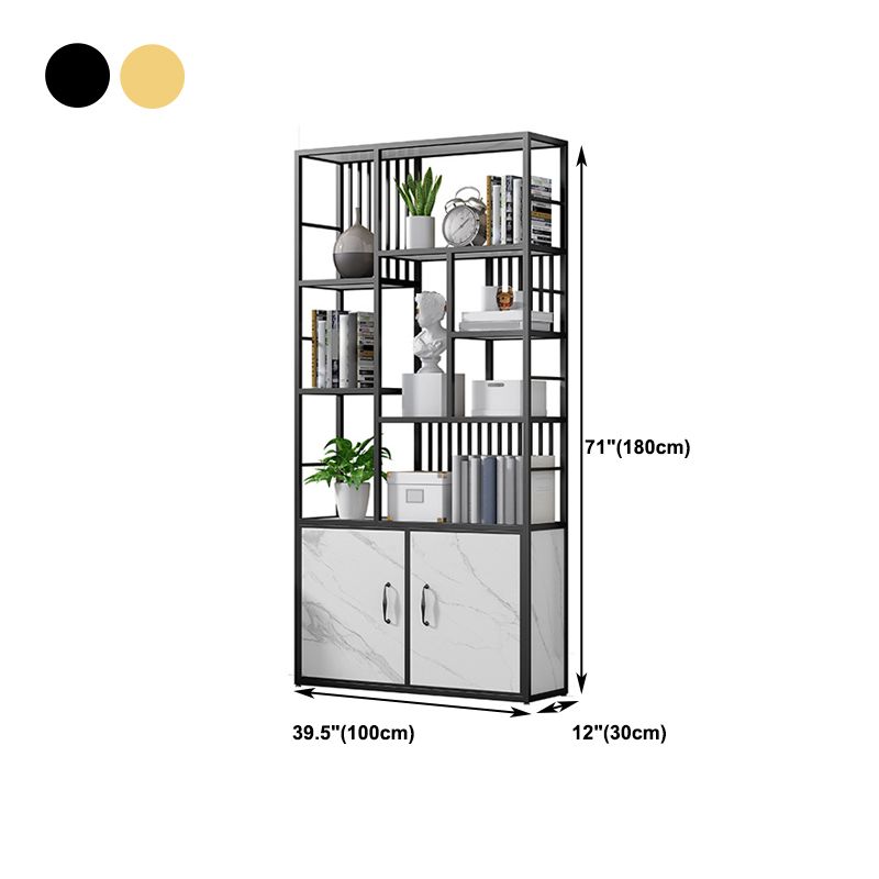 Contemporary 70.87" H Metal Shelf Open Bookcase for Living Room