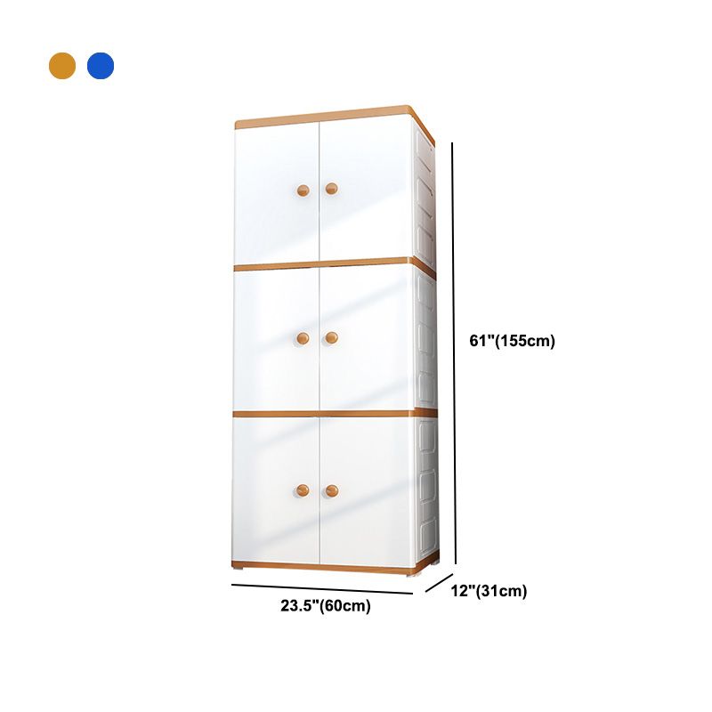 Contemporary Style Wardrobe Armoire Plastic Non-Hanging Armoire with Door