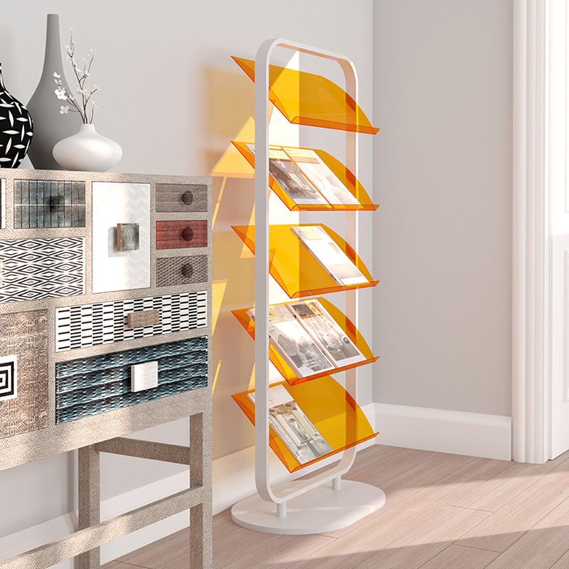 Contemporary Open Back Metal Bookshelf Acrylic Bookcase with Shelves