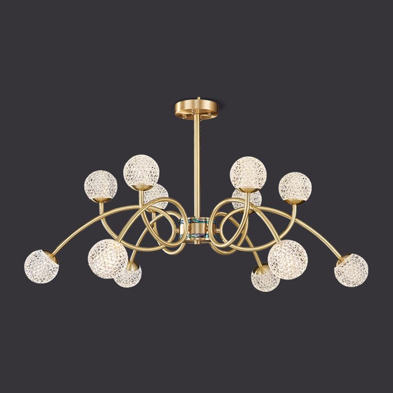 Gold Deckenhängung Lampe Moderne Globe Form Metall Kronleuchter Beleuchtung