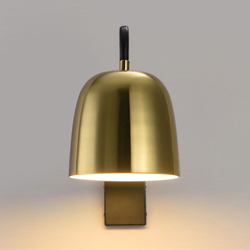 Contemporary Dome Metal 1 Light Wall Mounted Lights in Black and Gold