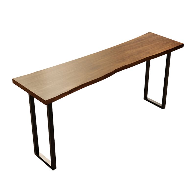 Industrial Style Bar Table Rectangle Wood Double Pedestal Bar Table for Dining Room