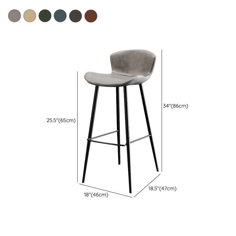 Modern Upholstered Stools with Metal Legs Matte Finish Indoor Counter & Bar Stools