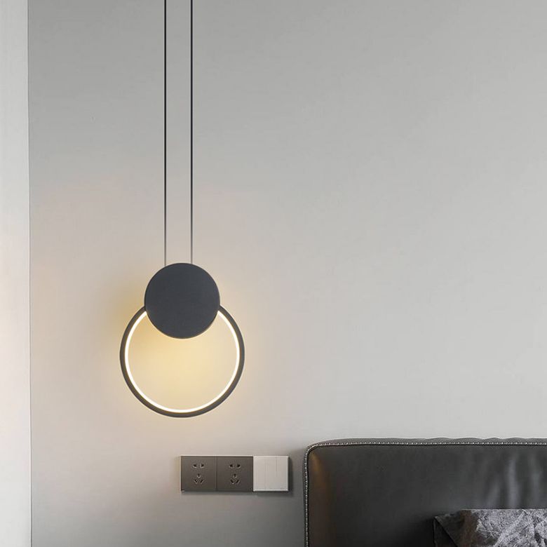 Acrylic Geometric LED Pendant Light in Modern Simplicity Wrought Iron Hanging Lamp for Living Room